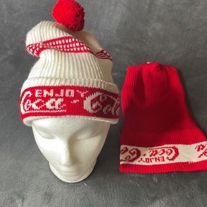 Coca Cola Vintage Beanies bundle of 2 white/red and red/white One size
